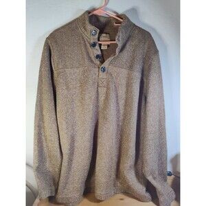 Telluride Clothing Company Sweater Mens XXL Brown 1/4 Button Pullover Mock Neck
